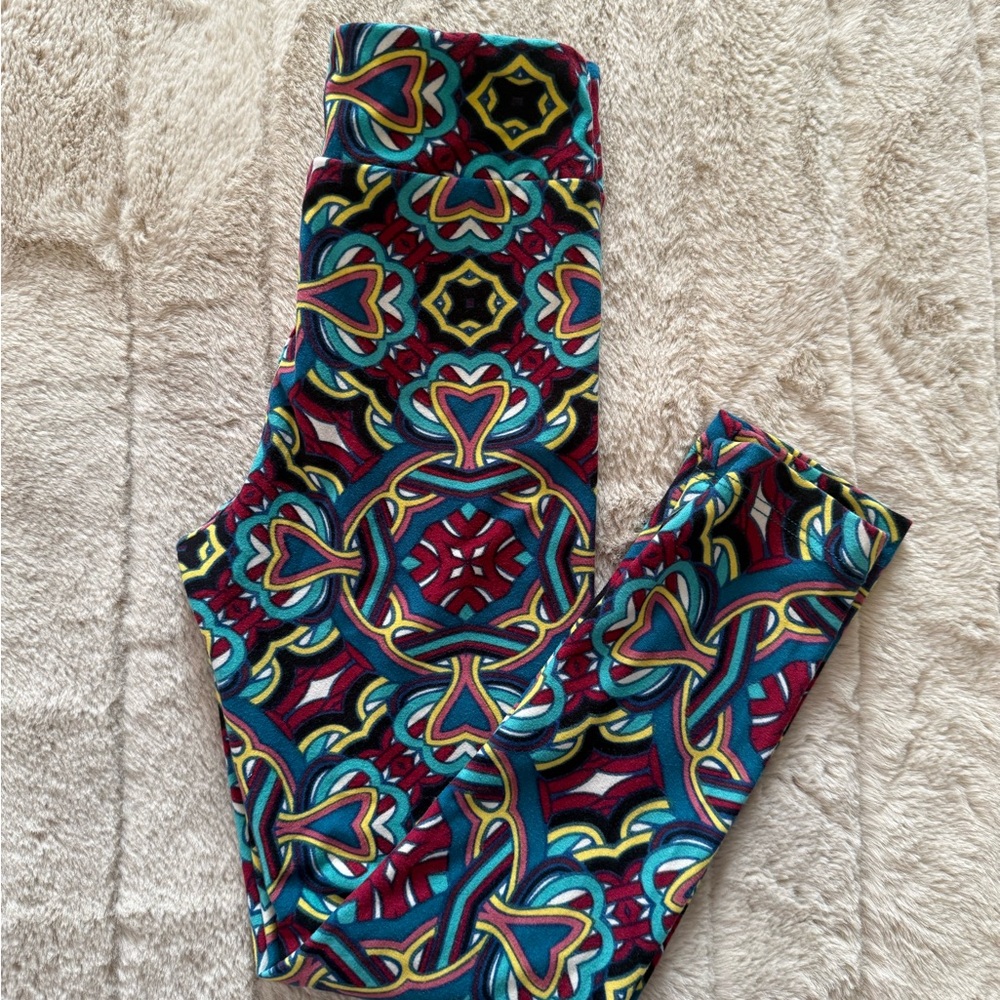 LuLaRoe Kids Leggings with Geometric Pattern
